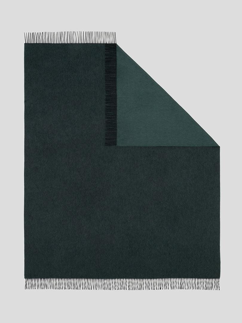 Arran Reversible Charcoal Spruce Cashmere Throw - Begg x Co