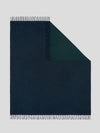 Arran Reversible Cashmere Throw Navy Tartan Green - Begg x Co