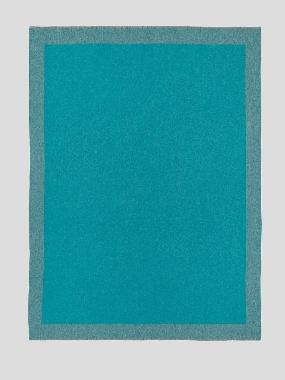 Arran Border Flannel Teal Cashmere Blanket | Begg x Co