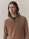 Mens Architect Zip Neck Cashmere Sweater Caramel | Begg x Co