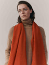 Women's Kishorn Washed Plain Lightweight Cashmere Scarf Chilli | Begg x Co
