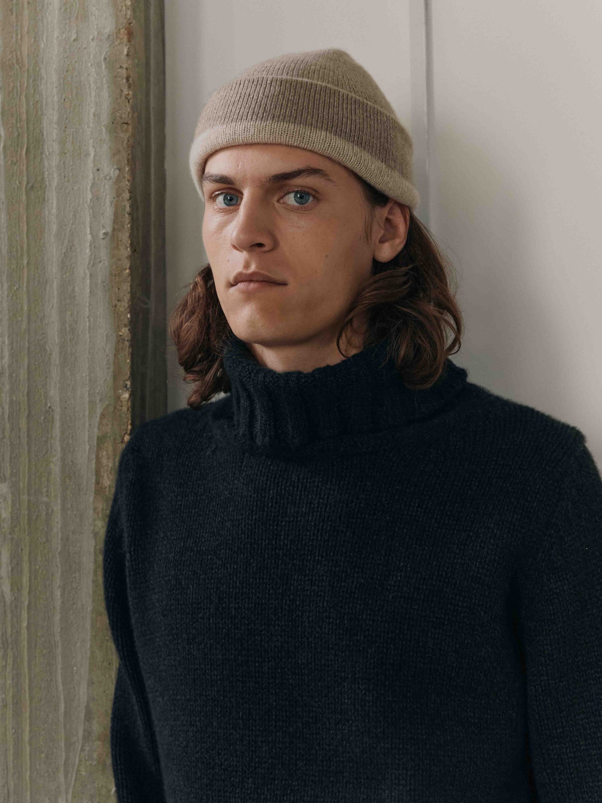 Men's Switch Cashmere Knitted Beanie Nature | Begg x Co