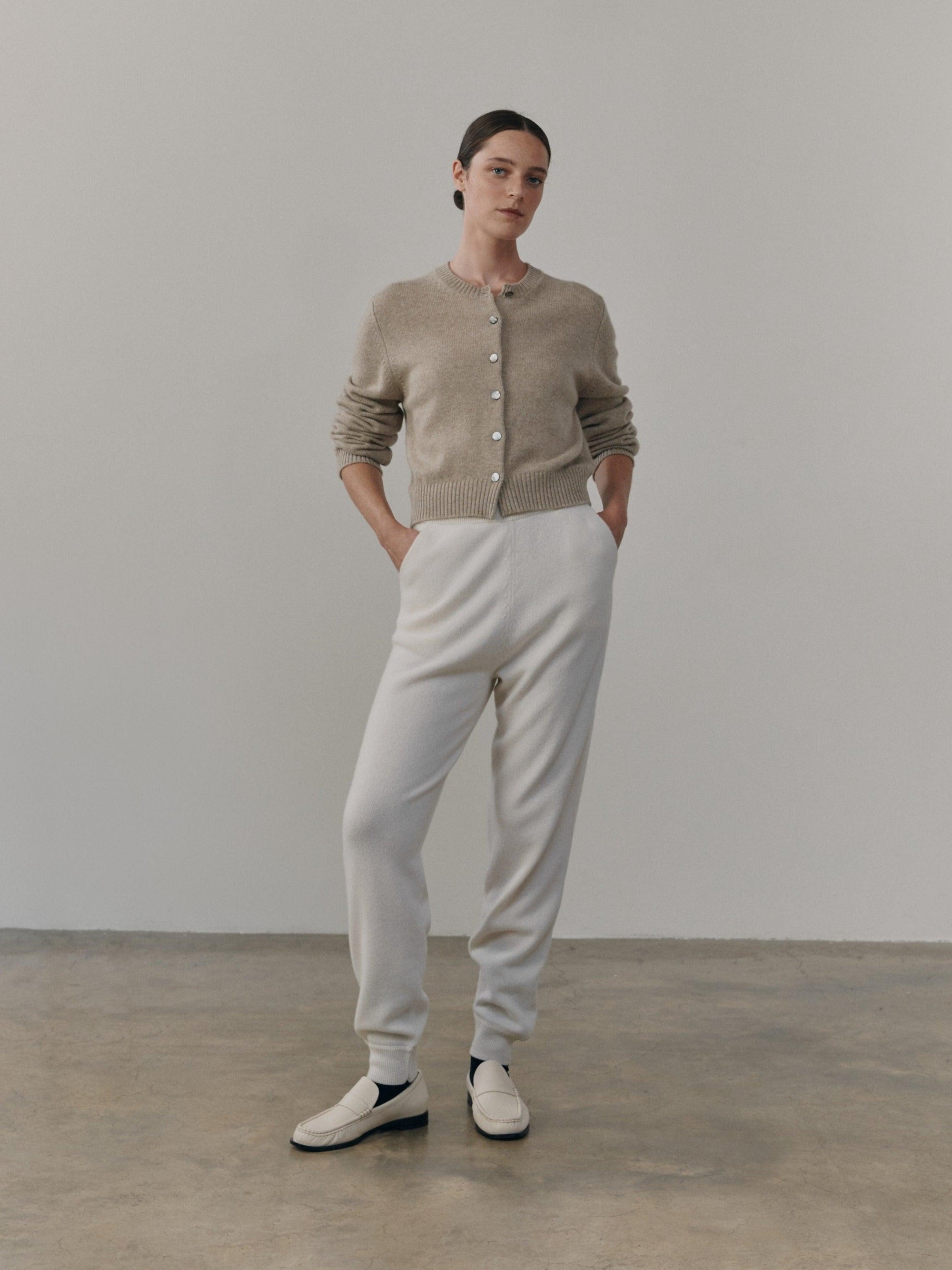 Womens Bare Undyed Cashmere Knitted Lounge Pants| Begg x Co