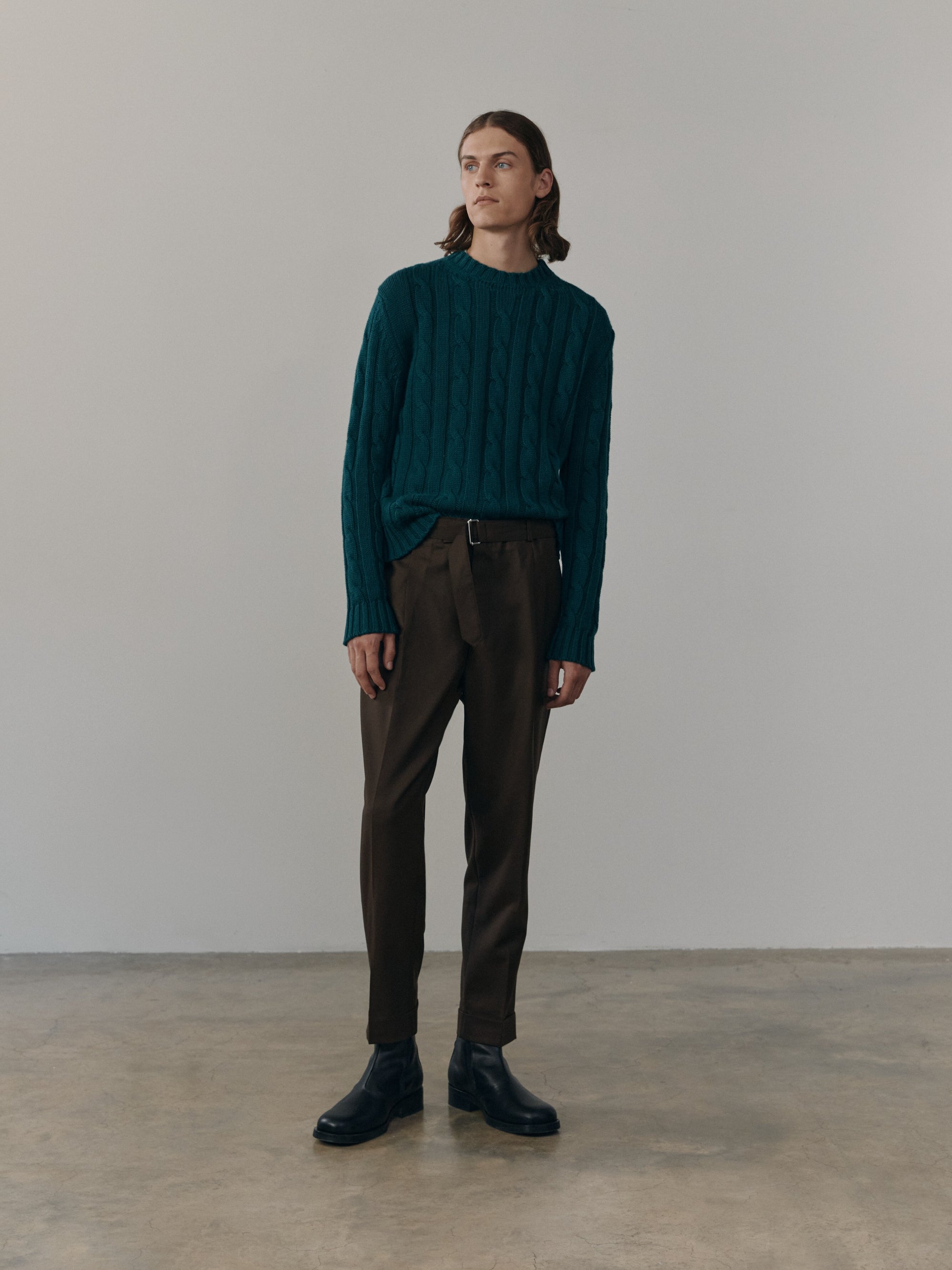 Mens Jagger Cashmere Knitted Sweater Rich Green | Begg x Co