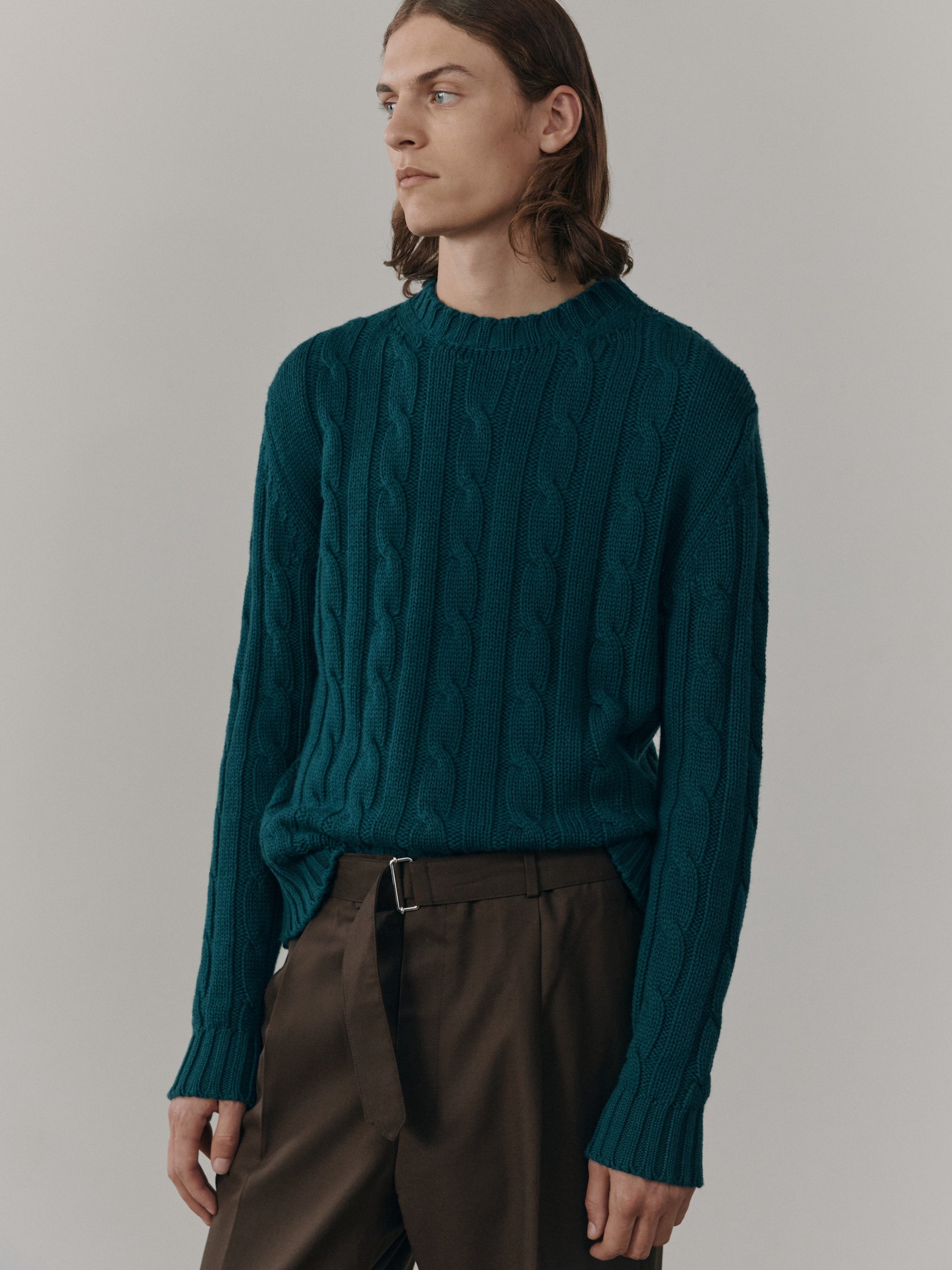 Mens Jagger Cashmere Knitted Sweater Rich Green | Begg x Co
