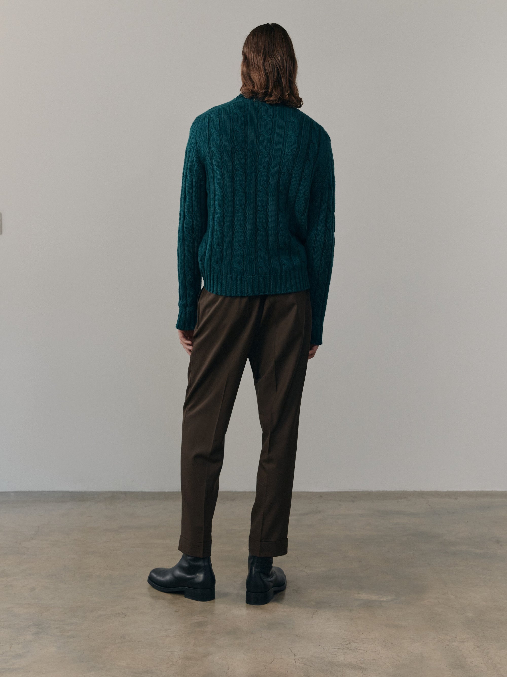 Mens Jagger Cashmere Knitted Sweater Rich Green | Begg x Co