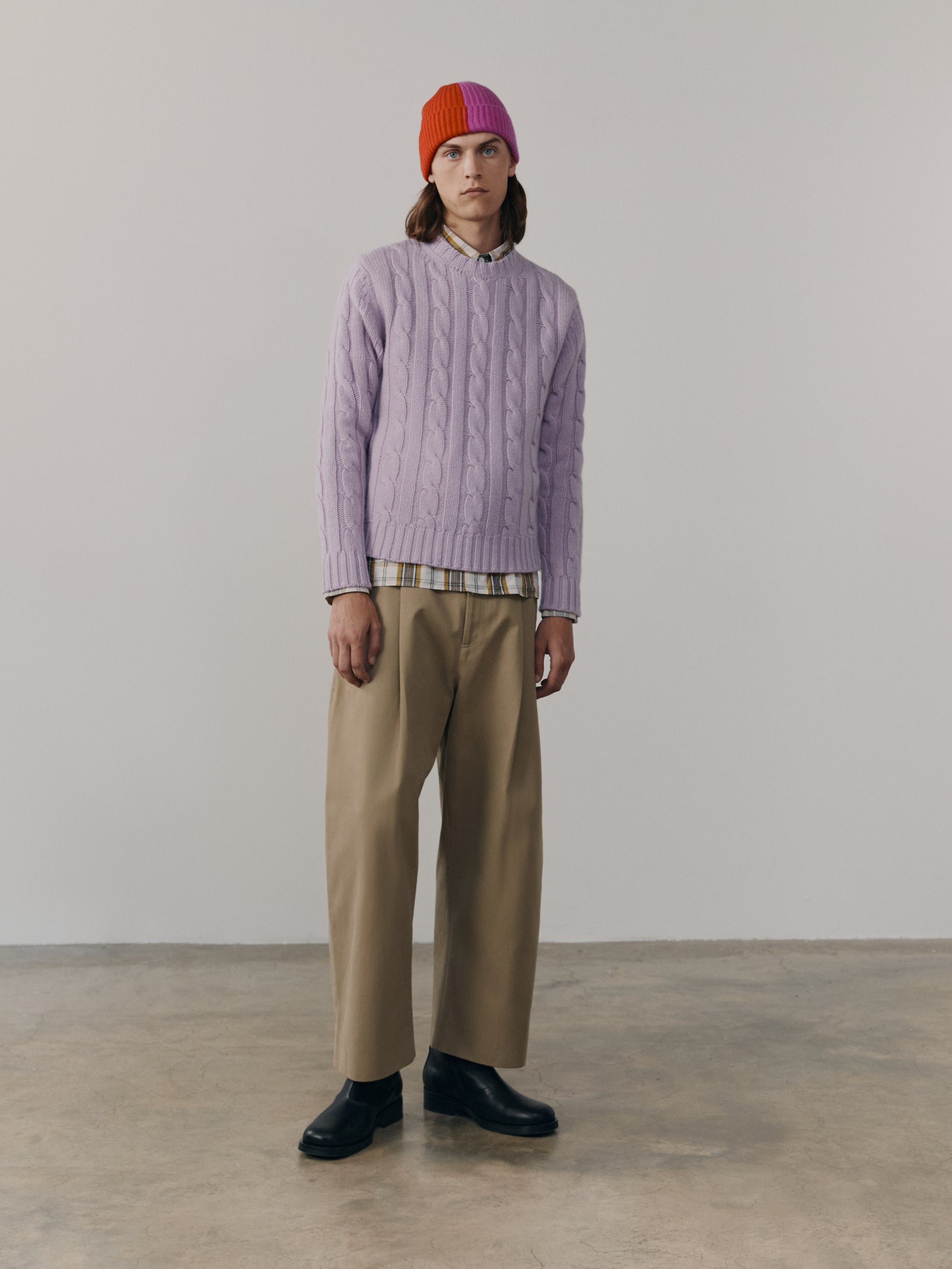 Mens Jagger Cashmere Knitted Sweater Stone Rose | Begg x Co