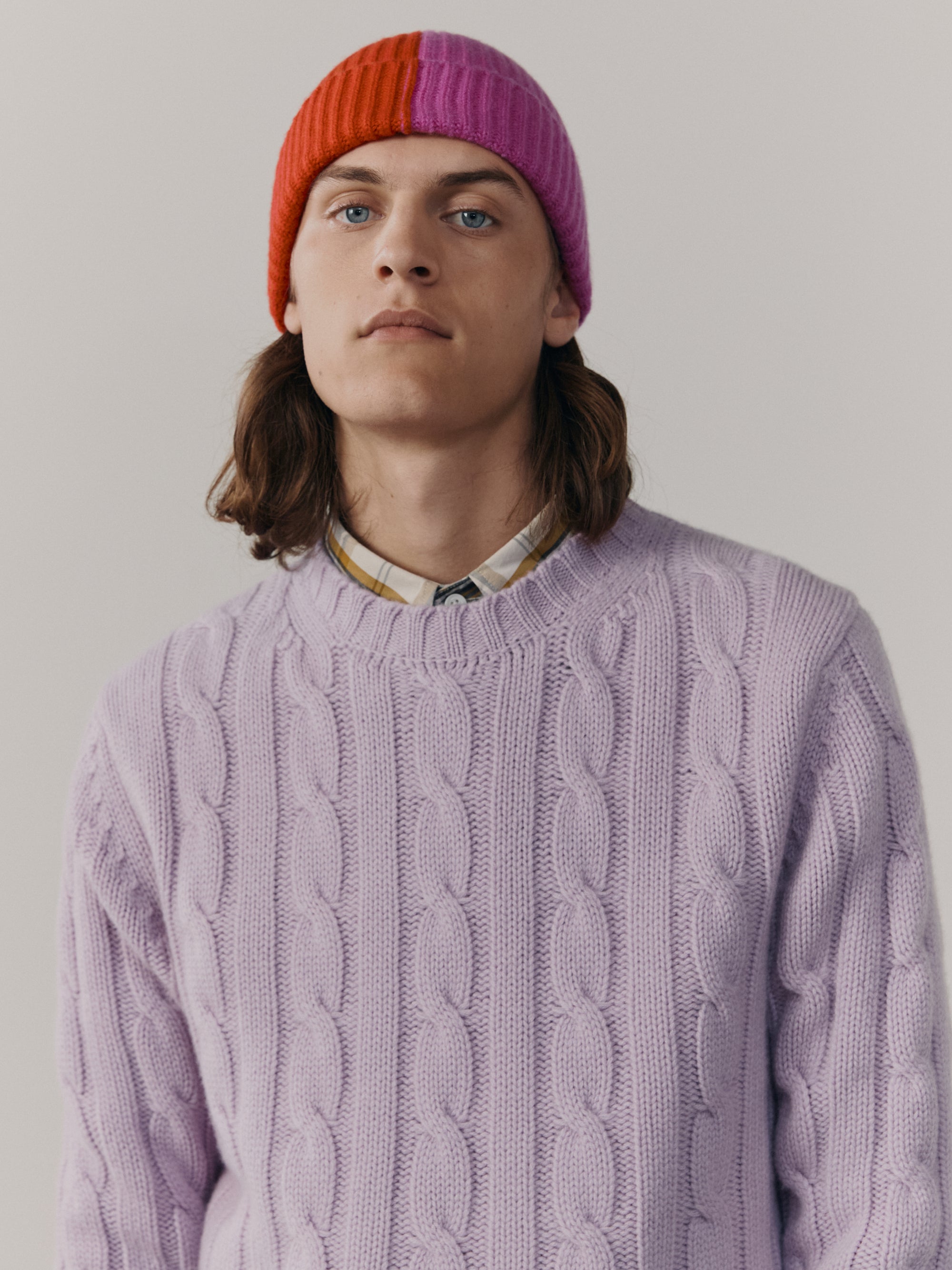 Mens Jagger Cashmere Knitted Sweater Stone Rose | Begg x Co