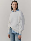 Womens Joy Slouch Cashmere Knitted Crewneck Sweater Frost | Begg x Co