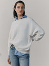 Womens Joy Slouch Cashmere Knitted Crewneck Sweater Frost | Begg x Co