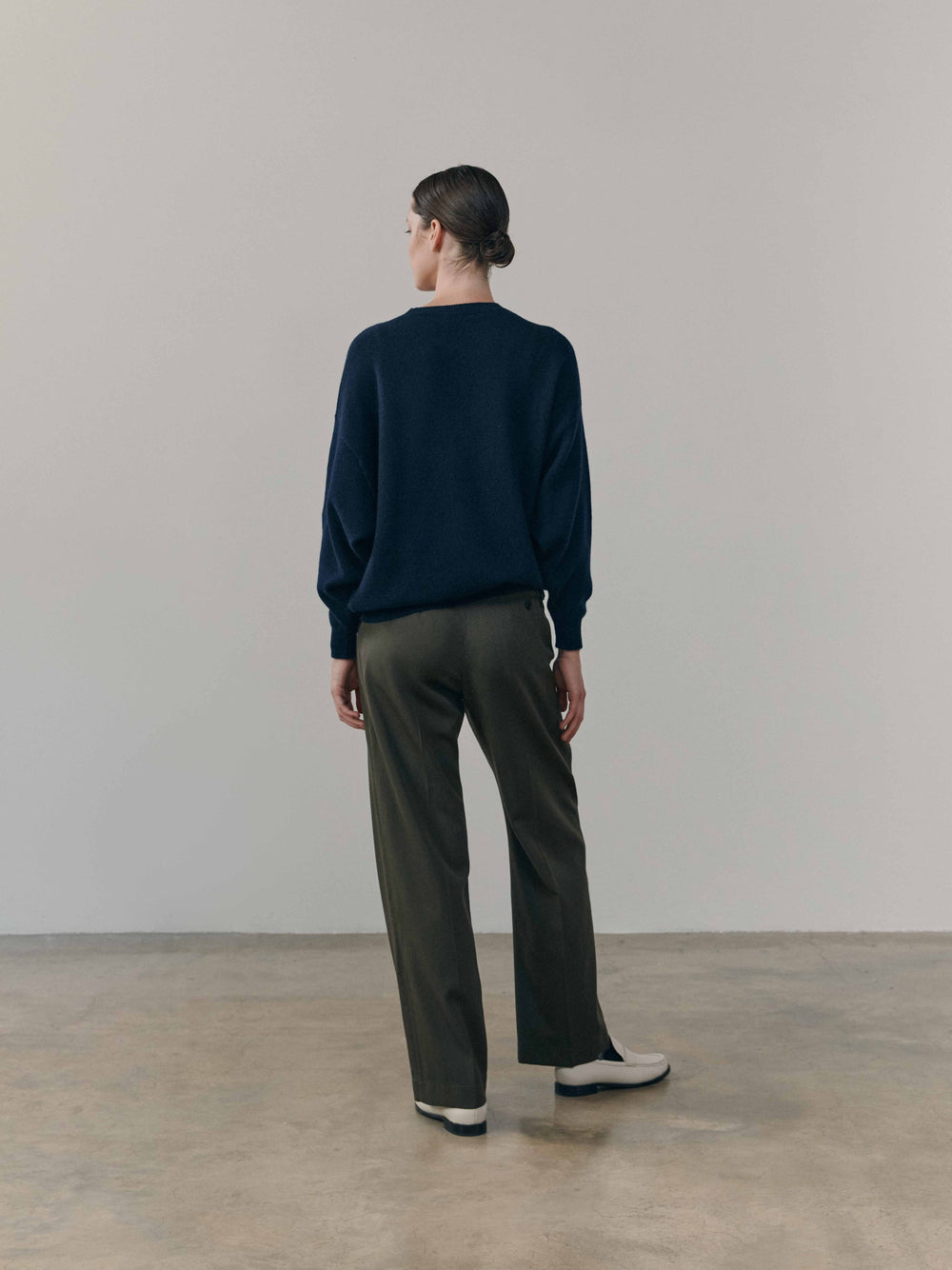 Womens Joy Slouch Cashmere Knitted Sweater Navy | Begg x Co