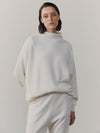 Womens Joy Slouch Cashmere Knitted Mock Neck Sweater Frost | Begg x Co
