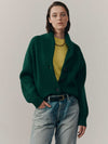 Womens Mini Yacht Cashmere Cardigan Rich Green | Begg x Co