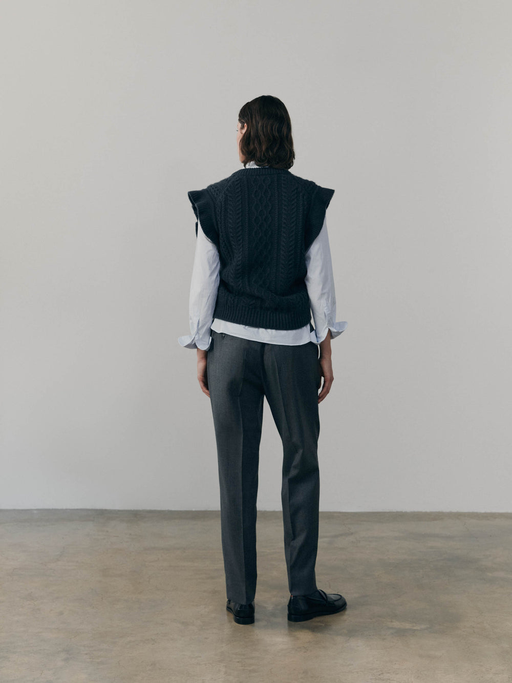 Womens Nico Cashmere Knitted Waistcoat Siberian Grey | Begg x Co