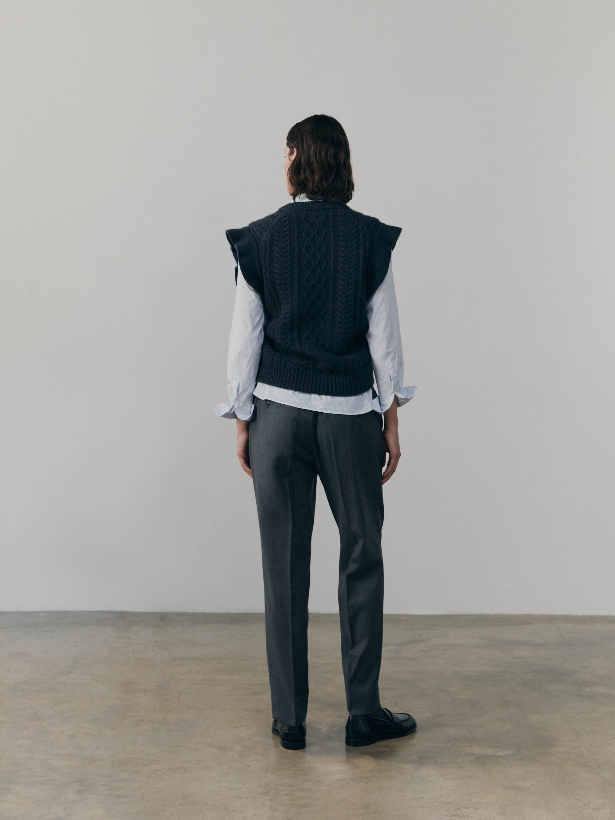Womens Nico Cashmere Knitted Waistcoat Siberian Grey | Begg x Co