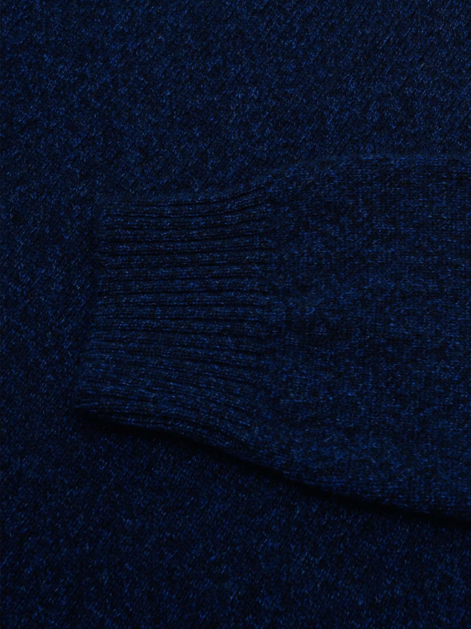Mens Player Shirt Knitted Cashmere Polo Indigo Marl - Begg x Co