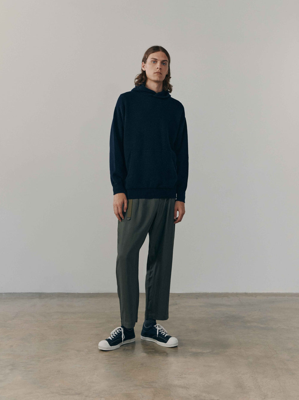 Mens Rockcliffe Cashmere Knitted Hoody Pacific | Begg x Co