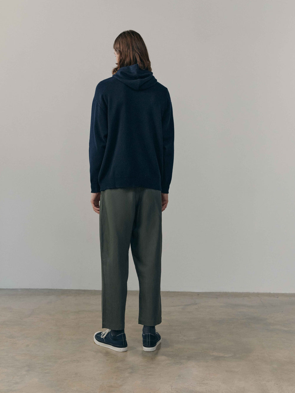 Mens Rockcliffe Cashmere Knitted Hoody Pacific | Begg x Co