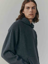 Mens Rockcliffe Cashmere Knitted Hoody Pewter | Begg x Co