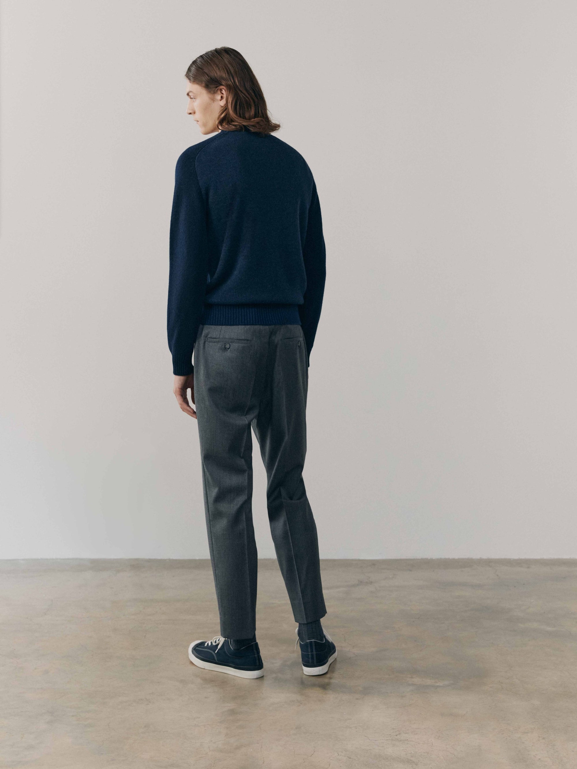 Mens Shadow Cashmere Crewneck Sweater Night Sky | Begg x Co