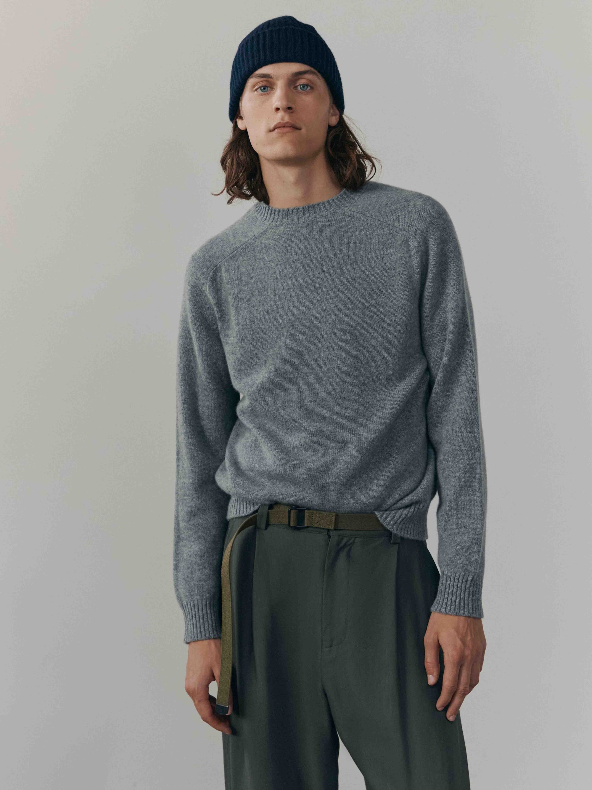 Mens Shadow Cashmere Crewneck Sweater City | Begg x Co