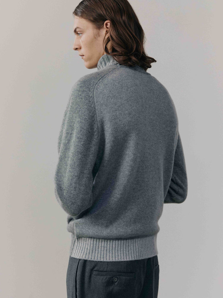 Mens Shadow Roll Collar Cashmere Knitted Sweater City | Begg x Co