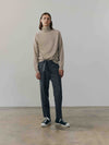Mens Shadow Roll Collar Cashmere Knitted Sweater Moondust | Begg x Co