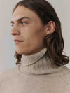 Mens Shadow Roll Collar Cashmere Knitted Sweater Moondust | Begg x Co