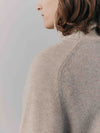 Mens Shadow Roll Collar Cashmere Knitted Sweater Moondust | Begg x Co