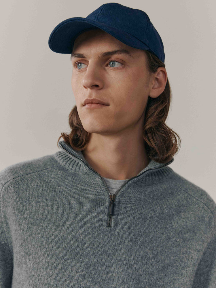 Mens Shadow Zip Cashmere Knitted Sweater City | Begg x Co
