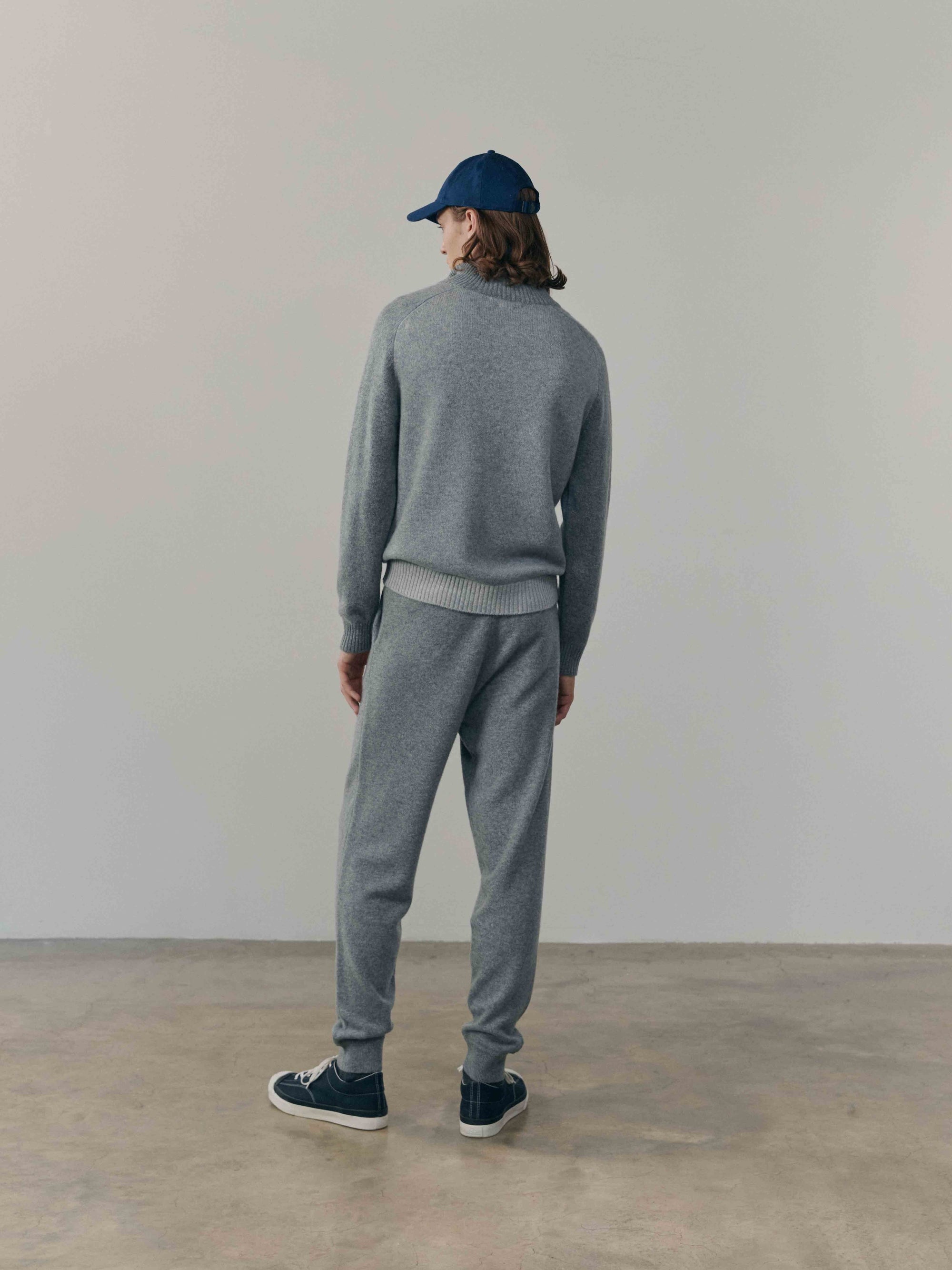 Mens Shadow Zip Cashmere Knitted Sweater City | Begg x Co