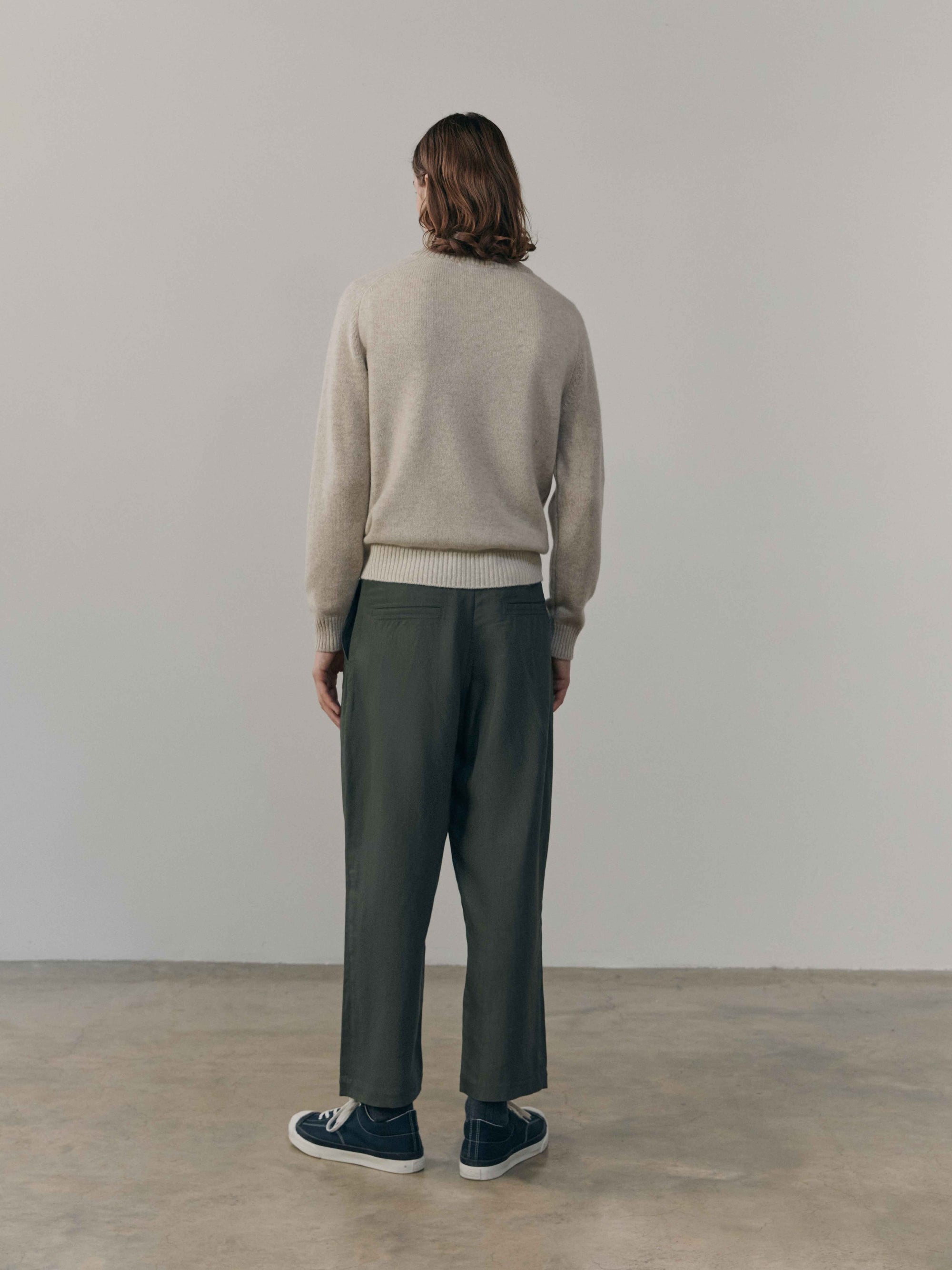 Mens Shadow Zip Cashmere Knitted Sweater Natural | Begg x Co