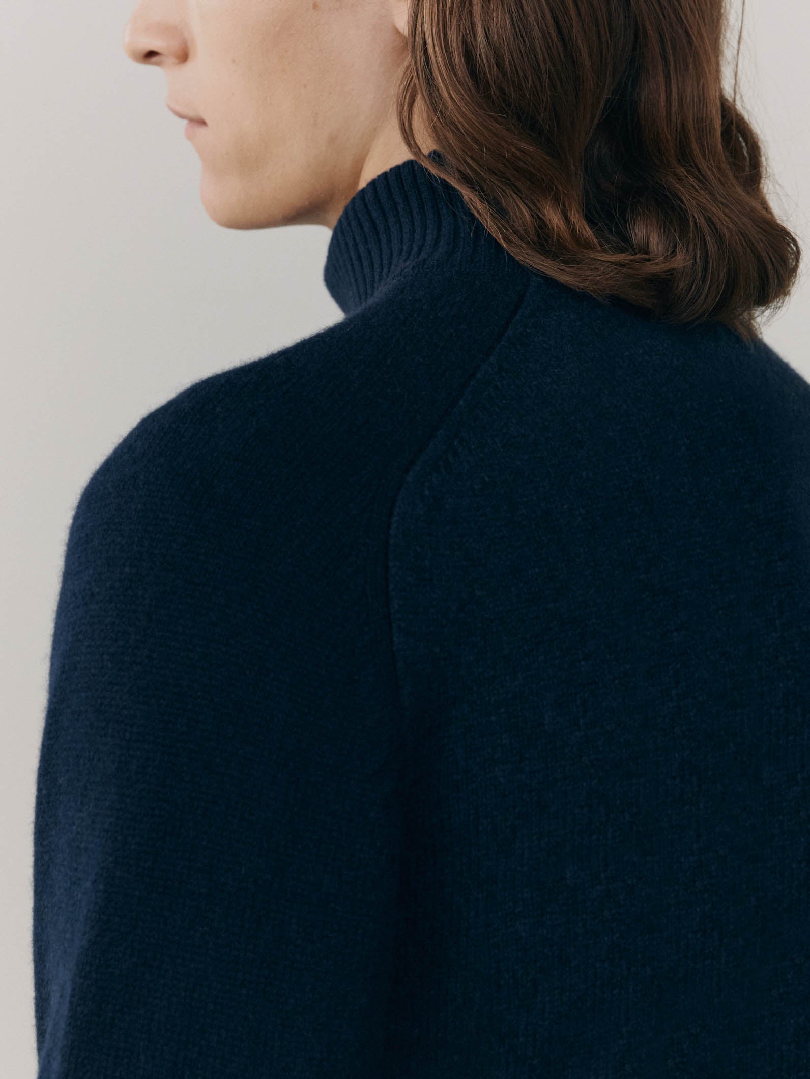 Mens Shadow Zip Cashmere Knitted Sweater Night Sky Navy | Begg x Co