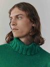 Mens Tweedy Cashmere Roll Neck Sweater Rainforest | Begg x Co