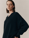 Womens Varikino V-Neck Cashmere Knitted Sweater Black | Begg x Co