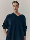 Womens Varikino V-Neck Cashmere Knitted Sweater Navy | Begg x Co