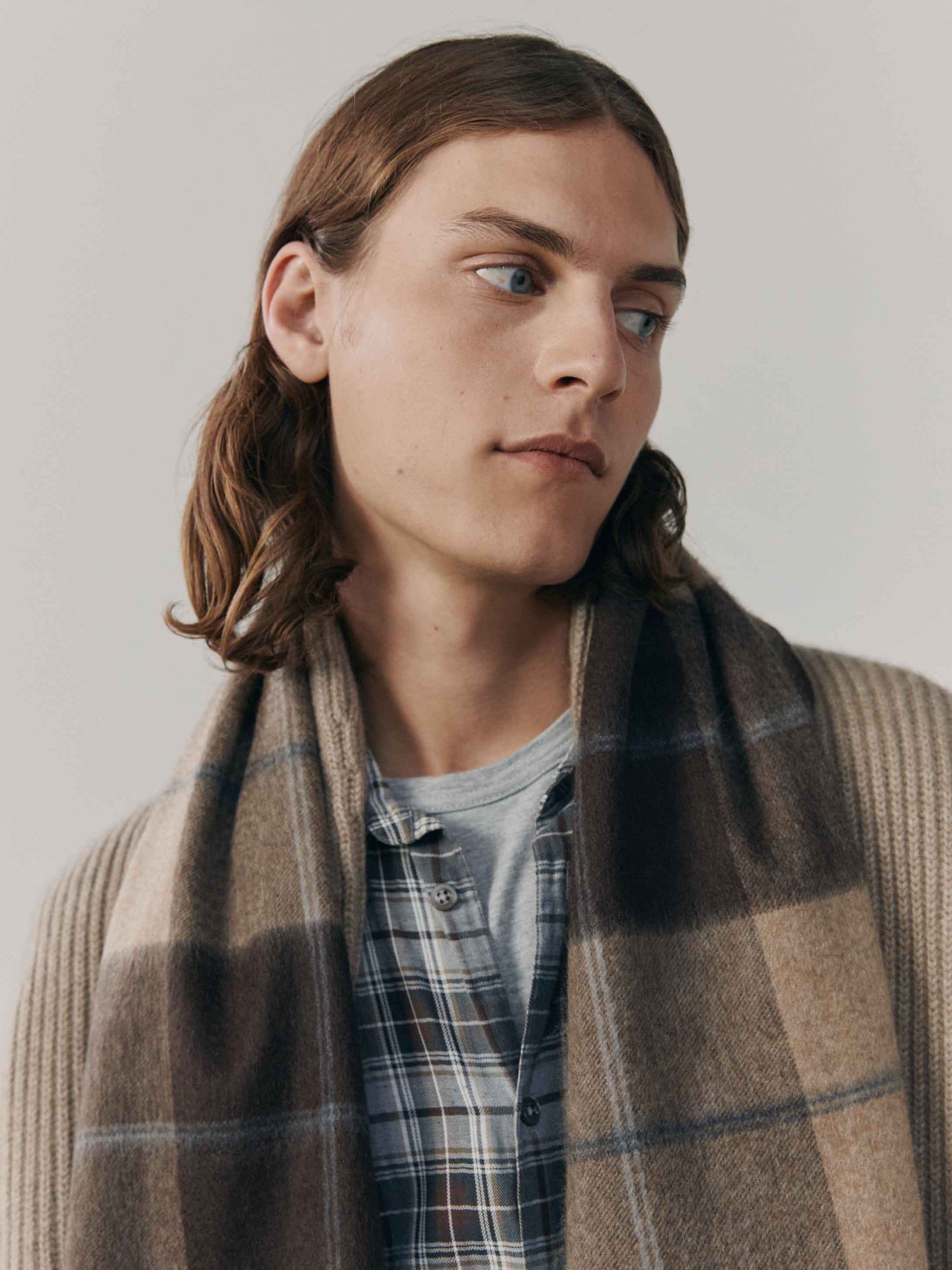 Men's Arran Talbot Cashmere Scarf Brown | Begg x Co