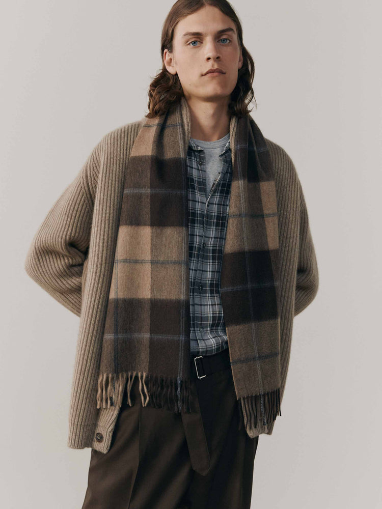 Men's Arran Talbot Cashmere Scarf Brown | Begg x Co