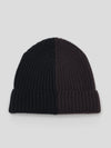 Knitted Bi-Colour Cashmere Beanie Black Chocolate | Begg x Co