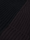 Knitted Bi-Colour Cashmere Beanie Black Chocolate Detail | Begg x Co