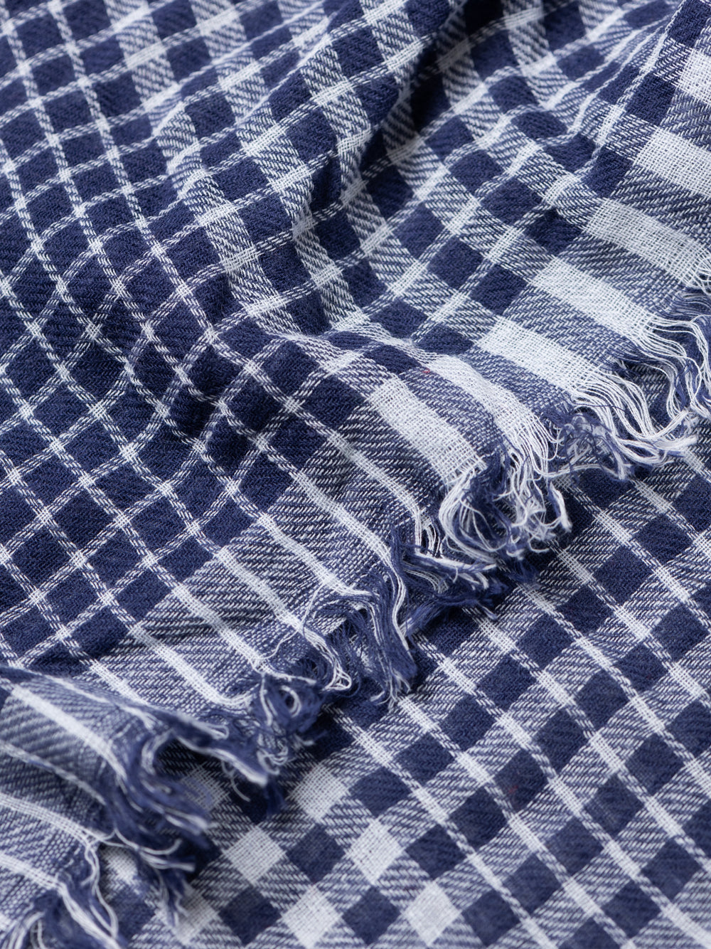 Women's Washed Cottlea Gordy Bandana Cotton Linen Scarf Blue White | Begg x Co