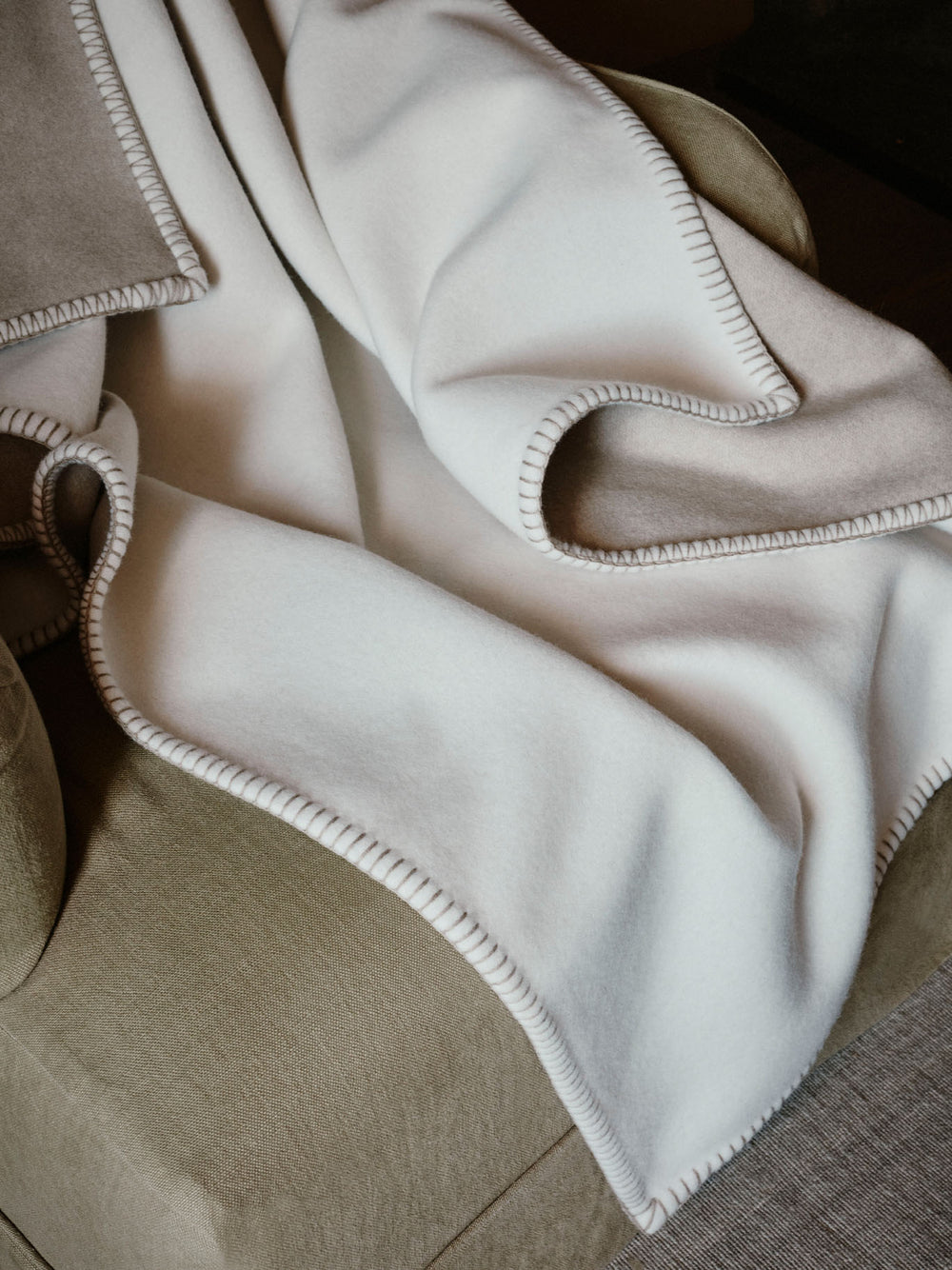 Filt Ecru Natural Lambswool Cashmere Throw | Begg x Co