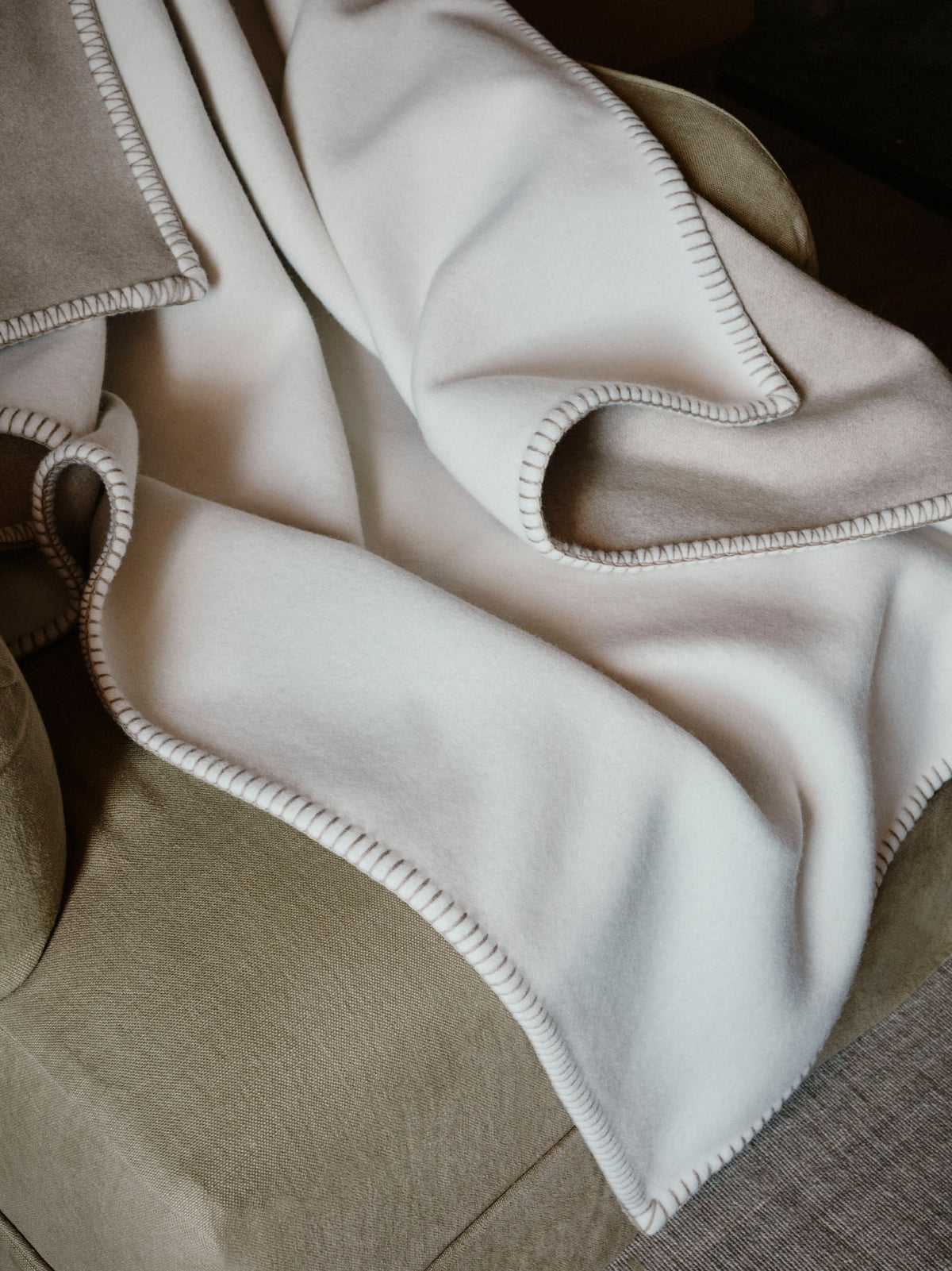 Filt Ecru Natural Lambswool Cashmere Throw | Begg x Co