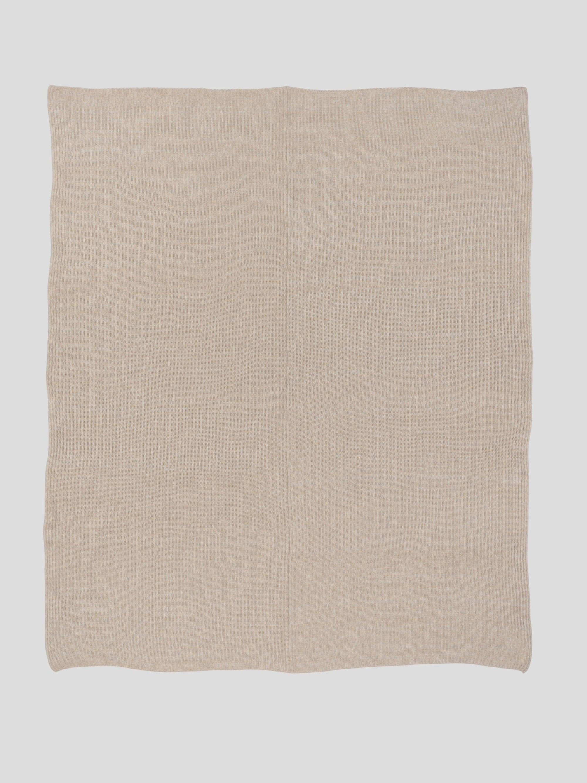 Furrow Knitted Natural Cashmere Blanket | Begg x Co