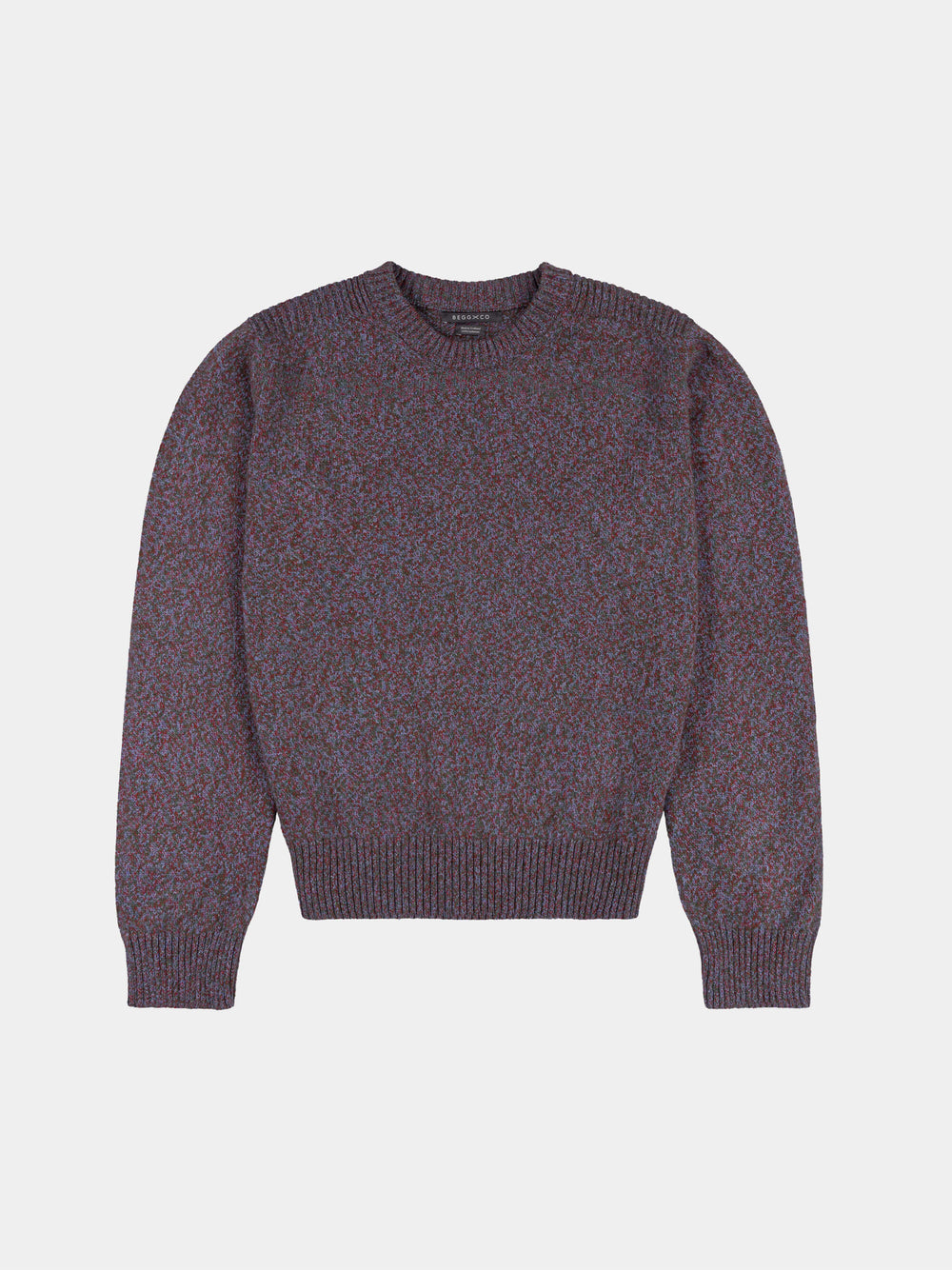 Purple cashmere sweater on a light gray background