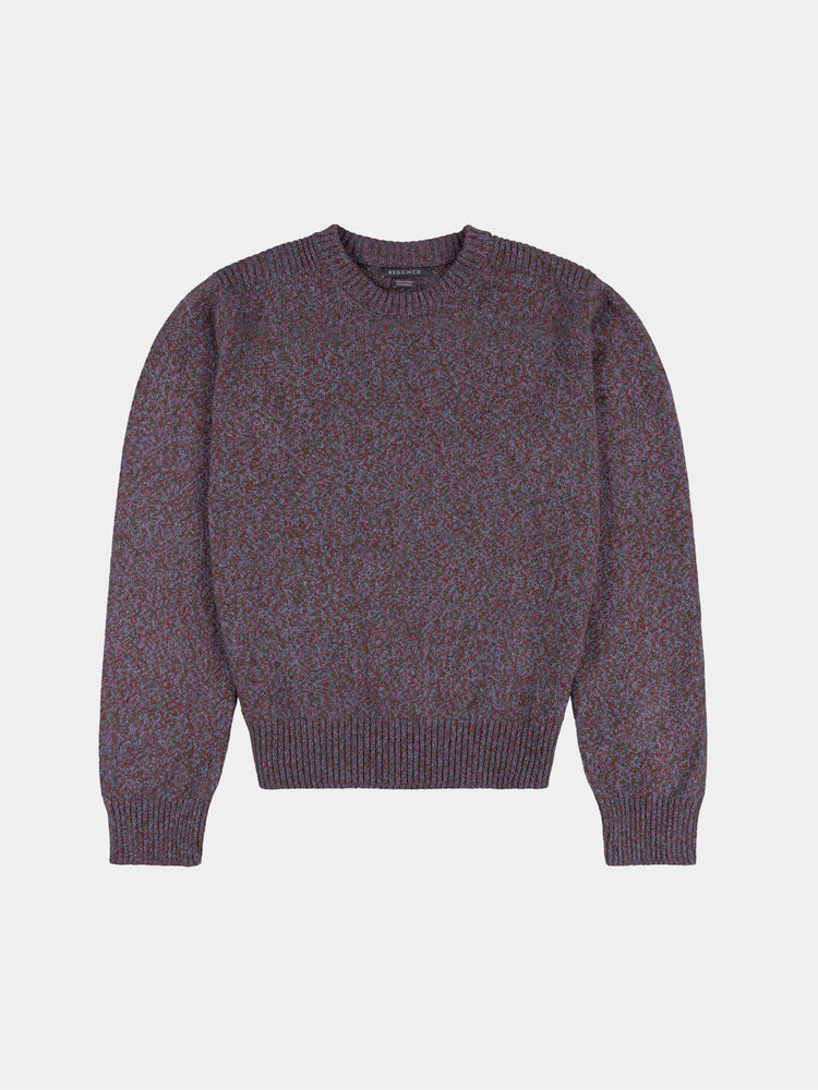 Purple cashmere sweater on a light gray background