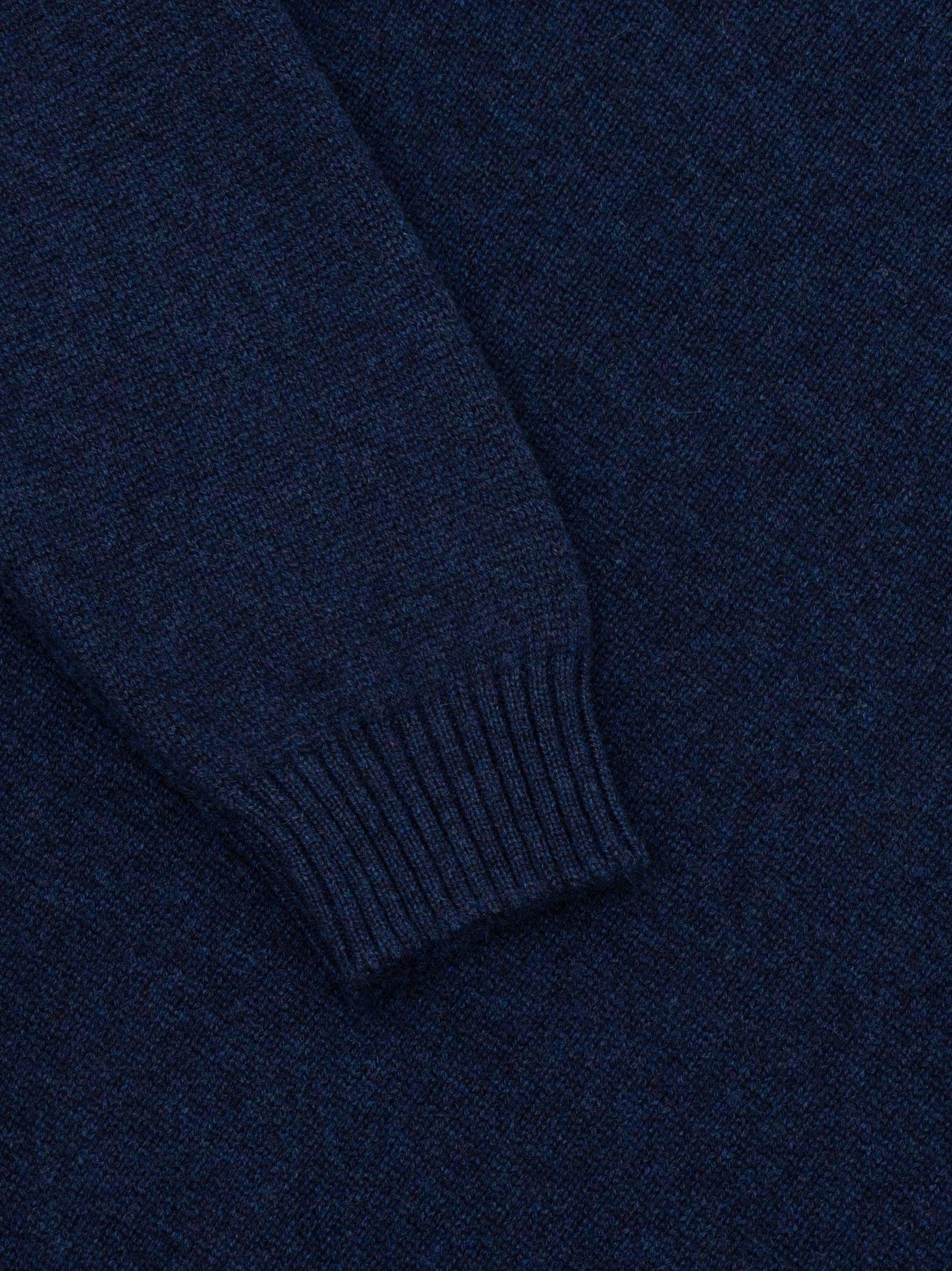 Womens Hepburn Cashmere Knitted Crew in Ink Marl | Begg x Co