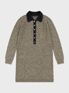 marl pattern woman's cashmere sweater dress