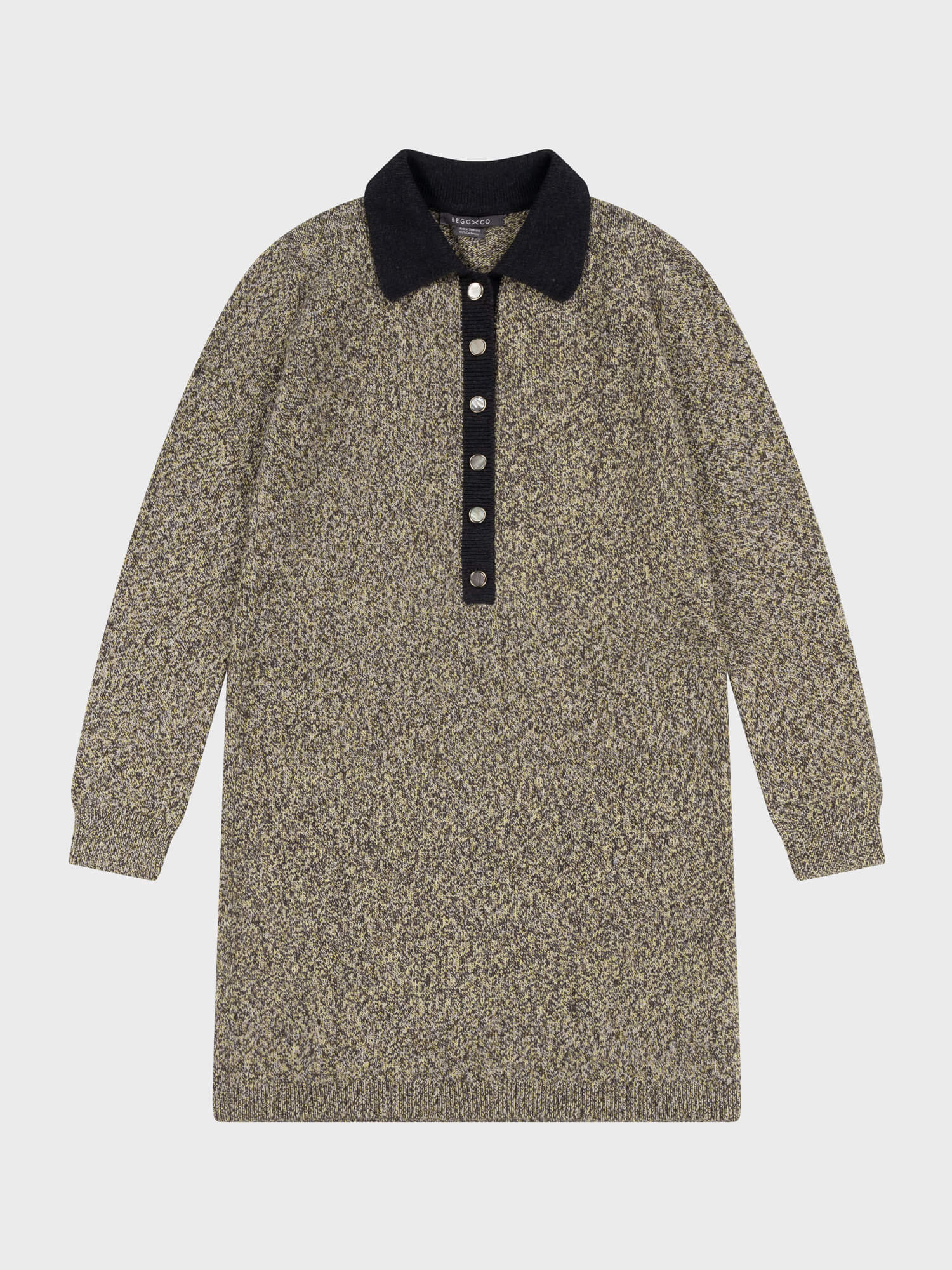 marl pattern woman's cashmere sweater dress