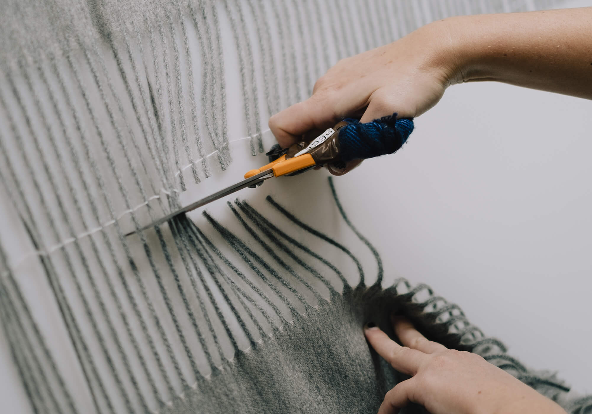 cutting cashmere scarves